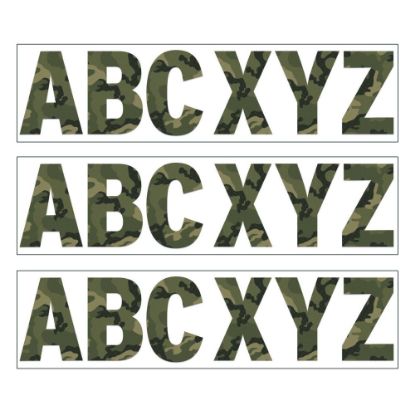 Picture of Eureka 7in Deco Letters, Classic Camo, 129 Letters Per Pack, Set Of 3 Packs