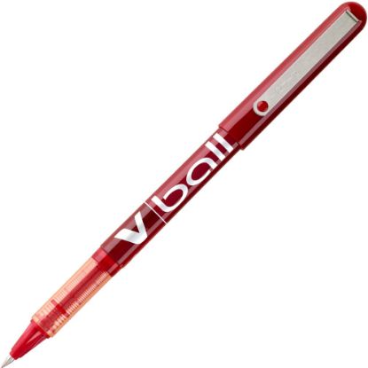 Picture of Pilot V-Ball Liquid Ink Rollerball Pens, Extra Fine Point, 0.5 mm, Red Barrel, Red Ink, Pack Of 12 Pens