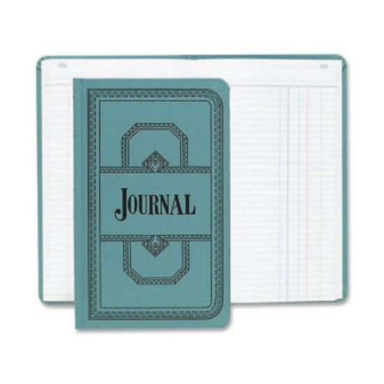 Picture of Boorum & Pease Boorum 66 Series Blue Canvas Journal Books - 500 Sheet(s) - Thread Sewn - 7.62in x 12.12in Sheet Size - Blue - White Sheet(s) - Blue, Red Print Color - Blue Cover - 1 Each