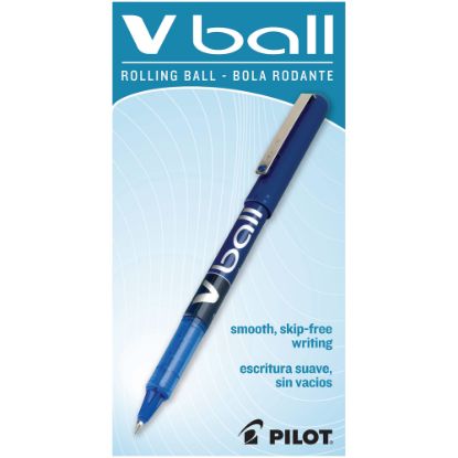 Picture of Pilot V-Ball Liquid Ink Rollerball Pens, Extra Fine Point, 0.5 mm, Blue Barrel, Blue Ink, Pack Of 12 Pens