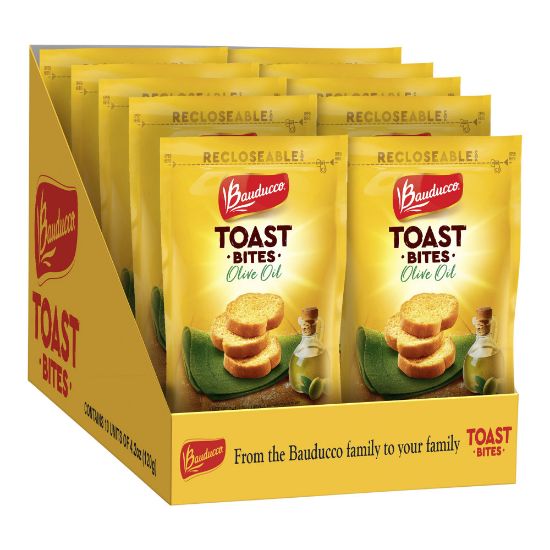 Picture of Bauducco Foods Olive Oil Toast Bites, 4.2 Oz, Pack Of 10 Bags