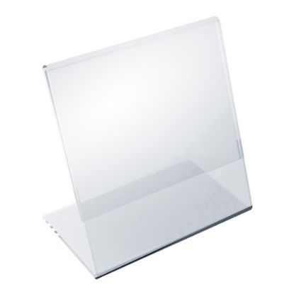 Picture of Azar Displays Acrylic Vertical L-Shaped Sign Holders, 4-1/2inH x 3-1/2inW x 3inD, Clear, Pack Of 10 Holders