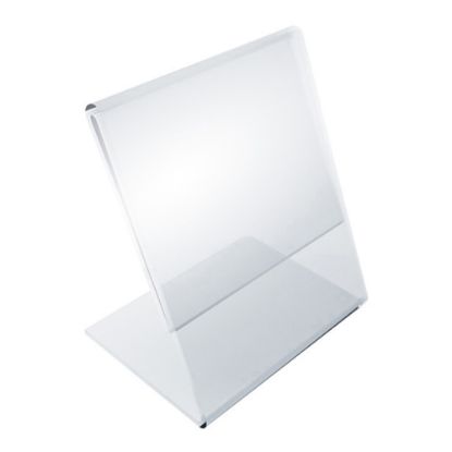 Picture of Azar Displays L-Shaped Acrylic Sign Holders, 4inH x 3inW x 3inD, Clear, Pack Of 10 Holders