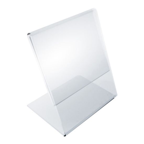 Picture of Azar Displays Acrylic Vertical L-Shaped Sign Holders, 3-1/2inH x 2-1/2inW x 3inD, Clear, Pack Of 10 Holders