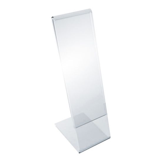 Picture of Azar Displays L-Shaped Tabletop Sign Holders, 8inH x 2inW x 3inD, Clear, Pack Of 10 Holders