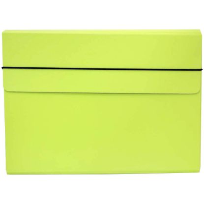 Picture of JAM Paper Strong Kraft Portfolio With Elastic Closure, 9 1/4in x 12 1/2in, Lime Green