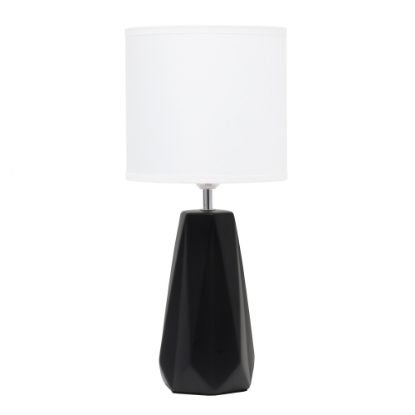 Picture of Simple Designs Ceramic Prism Table Lamp, 17-1/2inH, White Shade/Black Base