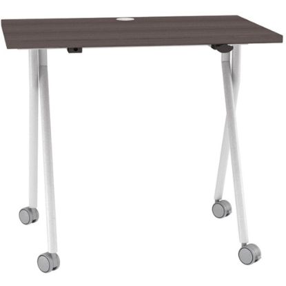 Picture of Boss Office Products 36inW Flip-Top Folding Training Table, Driftwood/Silver