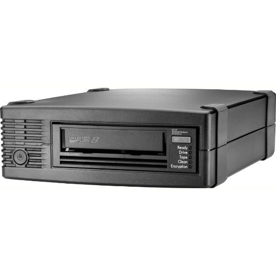 Picture of HPE StoreEver LTO-8 Ultrium 30750 External Tape Drive - LTO-8 - 12 TB (Native)/30 TB (Compressed) - 6Gb/s SAS - 5.25in Width - 1/2H Height - External - 300 MB/s Native - Linear Serpentine - Encryption - WORM Support - 3 Year Warranty