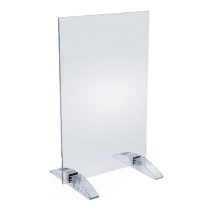 Picture of Azar Displays Dual-Stand Vertical/Horizontal Acrylic Sign Holders, 11inH x 7inW x 3-1/2inD, Clear, Pack Of 10 Holders