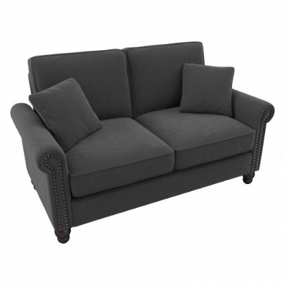 Picture of Bush Furniture Coventry 61inW Loveseat, Charcoal Gray Herringbone, Standard Delivery