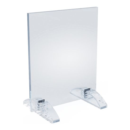 Picture of Azar Displays Dual-Stand Vertical/Horizontal Acrylic Sign Holders, 7inH x 5inW x 3-1/2inD, Clear, Pack Of 10 Holders