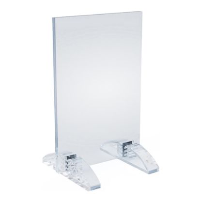 Picture of Azar Displays Dual-Stand Vertical/Horizontal Acrylic Sign Holders, 6inH x 4inW x 3-1/2inD, Clear, Pack Of 10 Holders