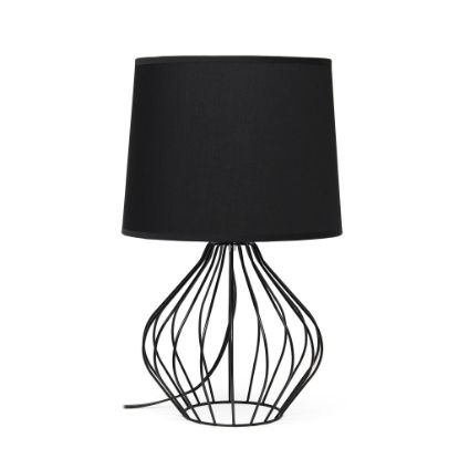 Picture of Simple Designs Geometrically-Wired Table Lamp, 19-3/4inH, Black Shade/Black Base