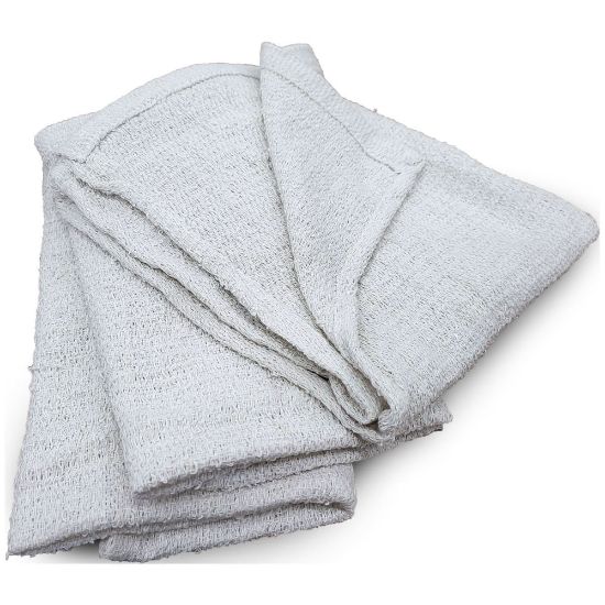 Picture of Pro-Clean Basics Terry Towels, 15in x 18in, White, Pack Of 24 Towels