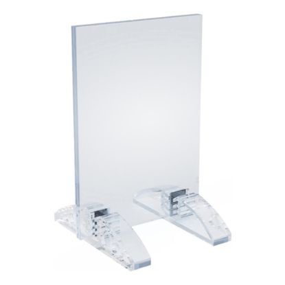 Picture of Azar Displays Dual-Stand Vertical/Horizontal Acrylic Sign Holders, 5inH x 3inW x 3-1/2inD, Clear, Pack Of 10 Holders