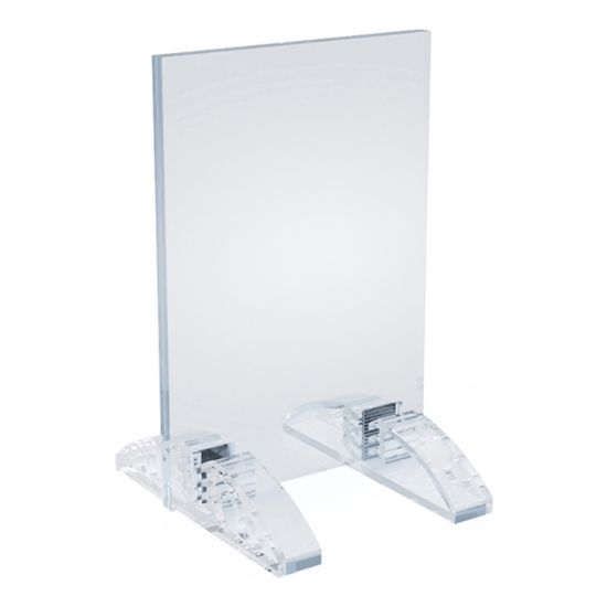 Picture of Azar Displays Dual-Stand Vertical/Horizontal Acrylic Sign Holders, 5inH x 3inW x 3-1/2inD, Clear, Pack Of 10 Holders