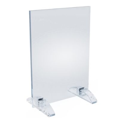 Picture of Azar Displays Dual-Stand Acrylic Sign Holders, 8-1/2inH x 5-1/2inW x 3inD, Clear, Pack Of 10 Holders