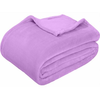 Picture of Sedona House Premium Microfiber Velvet Plush Flannel Throw Blanket, 50in x 60in, Purple