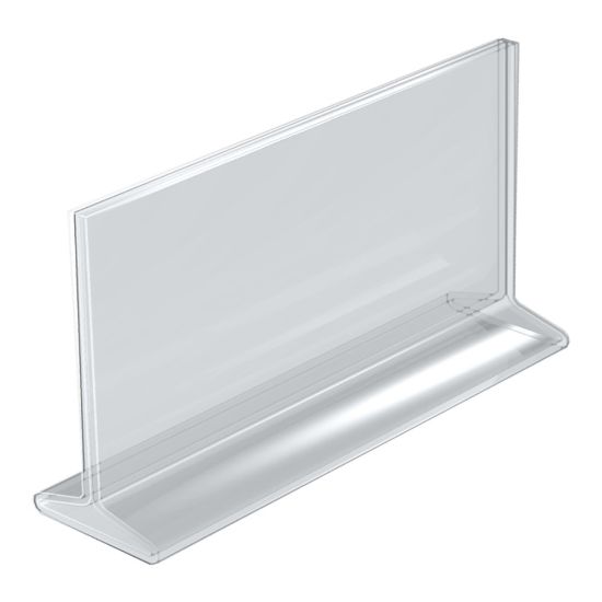 Picture of Azar Displays Acrylic Horizontal 2-Sided Sign Holders, 5-1/2inH x 8-1/2inW x 3inD, Clear, Pack Of 10 Holders