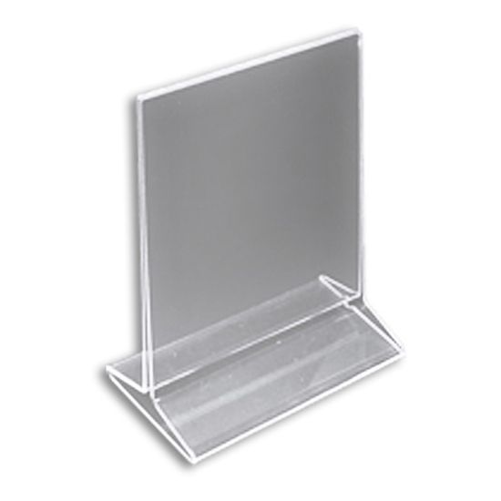 Picture of Azar Displays Acrylic Vertical Top-Load Sign Holders, 7inH x 5-1/2inW x 3inD, Clear, Pack Of 10 Holders