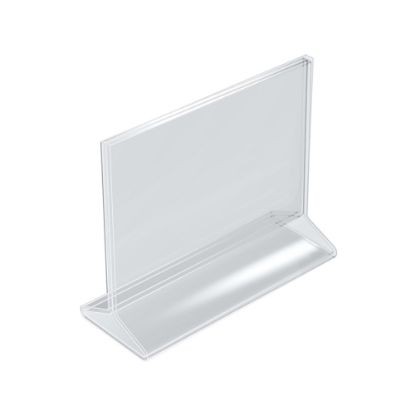 Picture of Azar Displays Acrylic Horizontal 2-Sided Sign Holders, 5-1/2inH x 7inW x 3inD, Clear, Pack Of 10 Holders