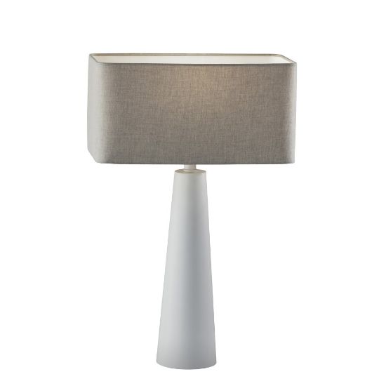 Picture of Adesso Lillian Table Lamp, 25-1/2inH, Soft Taupe Shade/White Base