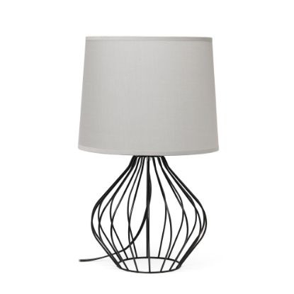 Picture of Simple Designs Geometrically-Wired Table Lamp, 19-3/4inH, Gray Shade/Black Base