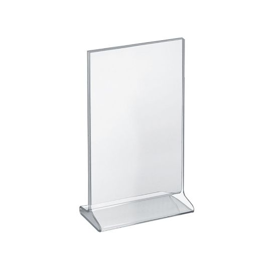 Picture of Azar Displays Acrylic Vertical 2-Sided Sign Holders, 11inH x 7inW x 3inD, Clear, Pack Of 10 Holders