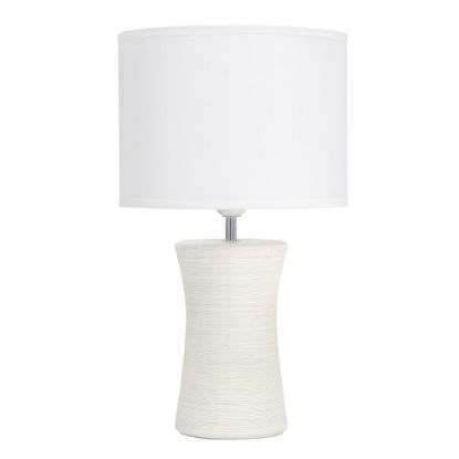 Picture of Simple Designs Ceramic Hourglass Table Lamp, 16-1/2inH, White Shade/Off-White Base