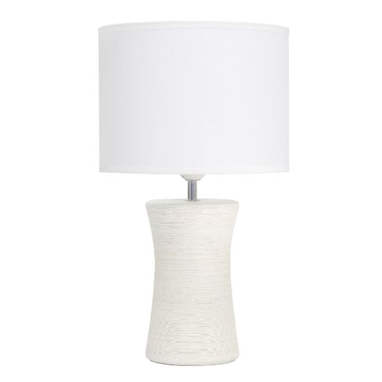 Picture of Simple Designs Ceramic Hourglass Table Lamp, 16-1/2inH, White Shade/Off-White Base