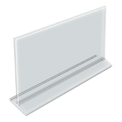 Picture of Azar Displays Acrylic Horizontal 2-Sided Sign Holders, 8-1/2inH x 14inW x 3inD, Clear, Pack Of 10 Holders