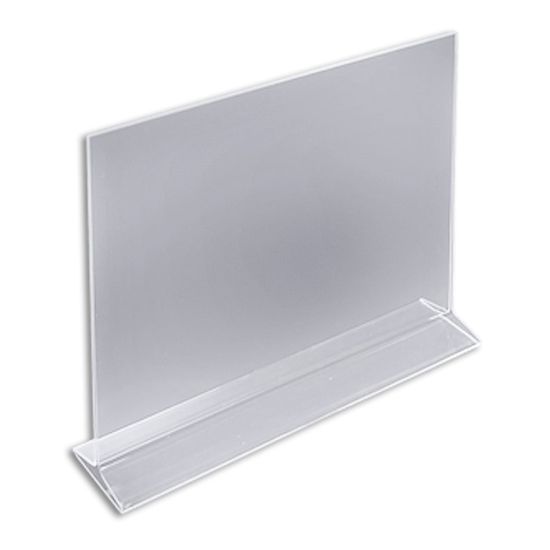 Picture of Azar Displays Acrylic Vertical 2-Sided Sign Holders, 11inH x 14inW x 3inD, Clear, Pack Of 10 Holders