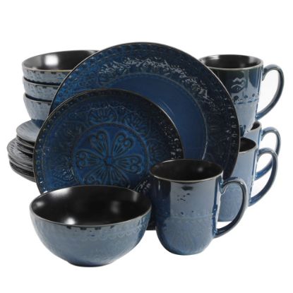 Picture of Gibson Elite Milanto 16-Piece Stoneware Dinnerware Set, Blue