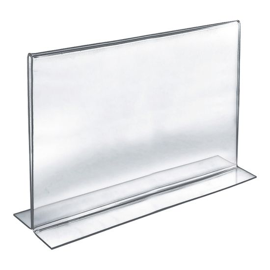 Picture of Azar Displays Acrylic Horizontal Sign Holders, 11inH x 14inW x 3inD, Clear, Pack Of 10 Holders