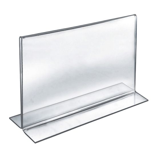 Picture of Azar Displays Double-Foot 2-Sided Acrylic Sign Holders, 9inH x 12inW x 3inD, Clear, Pack Of 10 Holders