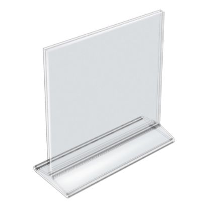 Picture of Azar Displays Acrylic Vertical 2-Sided Sign Holders, 8-1/2inH x 8-1/2inW x 3inD, Clear, Pack Of 10 Holders