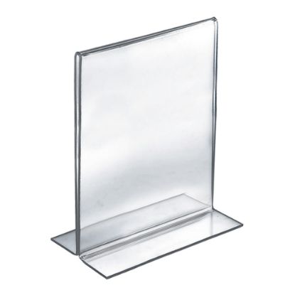 Picture of Azar Displays Acrylic Vertical 2-Sided Sign Holders, 11inH x 7inW x 3inD, Clear, Pack Of 10 Holders