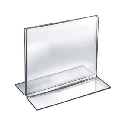 Picture of Azar Displays Acrylic Horizontal/Vertical 2-Sided Sign Holders, 5inH x 5inW x 3inD, Clear, Pack Of 10 Holders