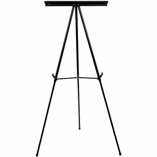 Picture of MasterVision 3-leg Display Easel - 45 lb Load Capacity - 69in Height x 28.5in Width x 34in Depth - Metal, Aluminum, Plastic, Rubber - Black