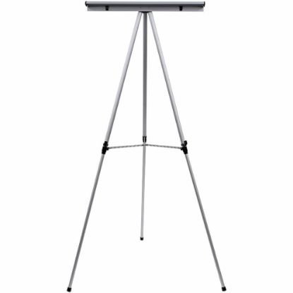 Picture of MasterVision Heavy Duty Display Easel - 45 lb Load Capacity - 69in Height x 28.5in Width x 34in Depth - Metal, Aluminum, Plastic, Rubber - Silver