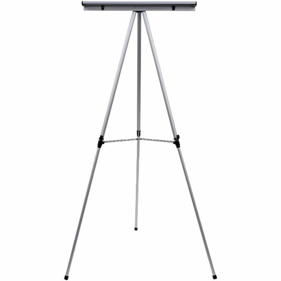 Picture of MasterVision Heavy Duty Display Easel - 45 lb Load Capacity - 69in Height x 28.5in Width x 34in Depth - Metal, Aluminum, Plastic, Rubber - Silver