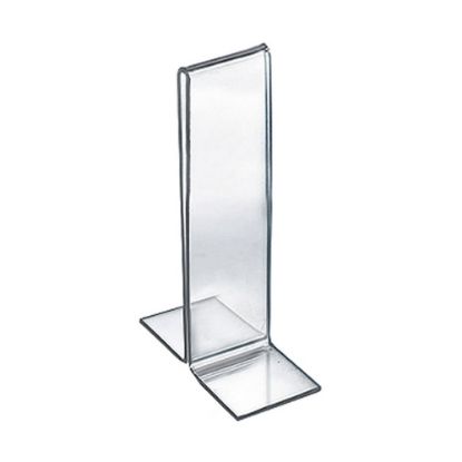 Picture of Azar Displays Double-Foot 2-Sided Acrylic Sign Holders, 7inH x 2inW x 3inD, Clear, Pack Of 10 Holders