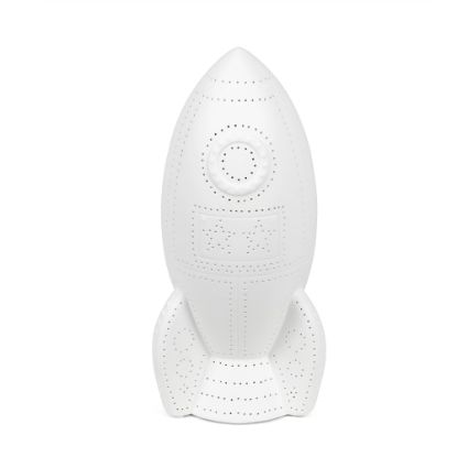 Picture of Simple Designs Porcelain Rocketship Table Lamp, 12-1/2inH, White