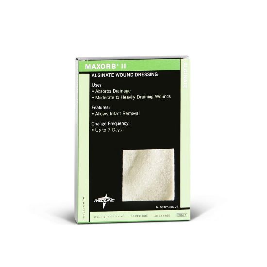 Picture of Medline Maxorb II Alginate Dressings, 2in x 2in, Tan, Pack Of 10