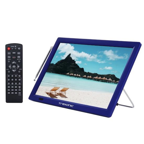 Picture of Trexonic Portable Rechargeable 14in LED TV With HDMI And Built-In Digital Tuner, Blue, 995115779M