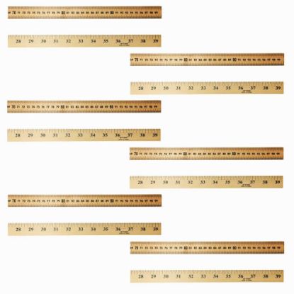 Picture of Charles Leonard Wood Hanging Meter Sticks, Brown, Pack Of 6