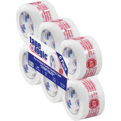 Picture of Tape Logic Pre-Printed Carton Sealing Tape, "Stop/Alto", 3in x 110 Yd., Red/White, Case Of 6 Rolls