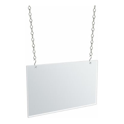 Picture of Azar Displays Hanging Acrylic Poster Frames, 8-1/2inH x 14inW x 1/4inD, Clear, Pack Of 4 Frames