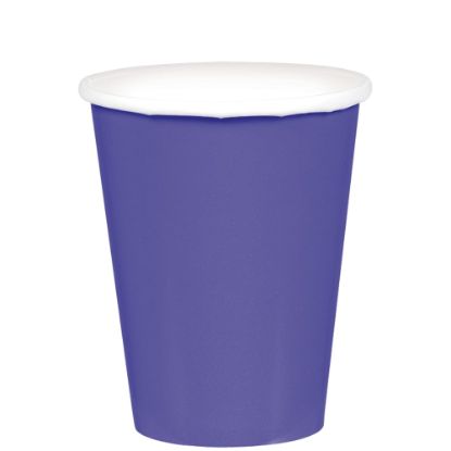 Picture of Amscan 68015 Solid Paper Cups, 9 Oz, Purple, 20 Cups Per Pack, Case Of 6 Packs